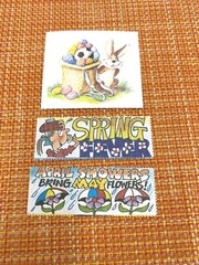 VINTAGE SCRATCH SNIFF EASTER STICKER LOT BUNNY EGG DUCK JELLYBEANS MIX OF BRANDS