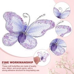 100Pcs Butterflies for Crafts, 1.2″ Organza Butterflies, Purple