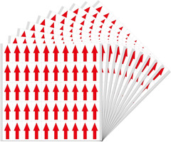2100 PCS Red Small Arrow Stickers 0.8 × 0.39 Inch Sticker – Waterproof Self-Adhe