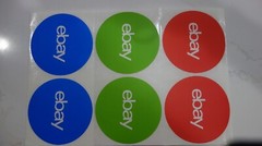 3” Thank You ebay Stickers – Red, Blue and Green 8 of each Color Total 24
