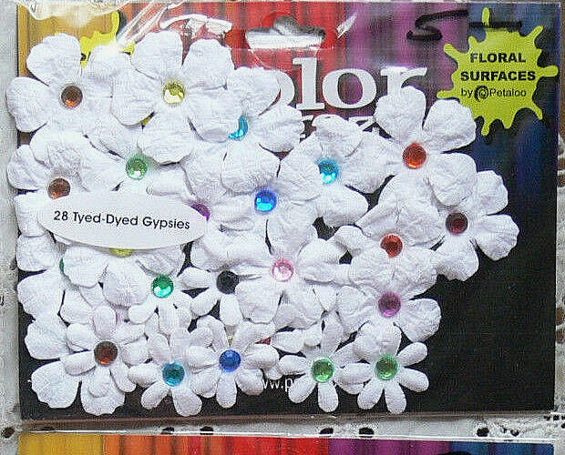 28 CMC GYPSIES – WHITE with Multi-Coloured Jewels – 25-35mm Petaloo I