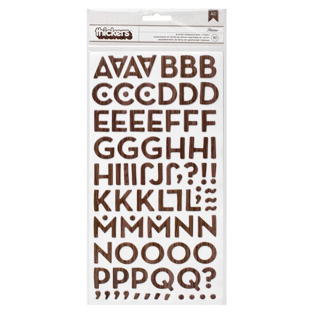 Thickers Printed Chipboard Letter Stickers – Macaw (3pk)