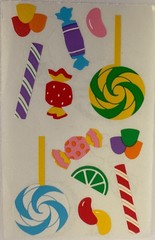 COLORFUL CANDY Stickers(12pc) Mrs.Grossman’s….Lollipops…Jellybeans…Card Making…