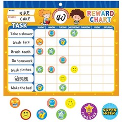 32 Chore Charts Behavior Reward Chart System, Sticker Chore Chart Pad with 23…