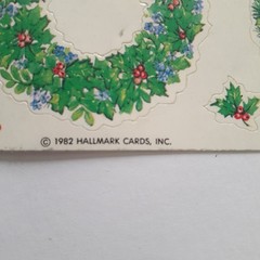 Vintage Hallmark Green Wreath Christmas Holiday Stickers – 3 Sheets