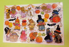 AGC teddy bear Halloween party sticker sheet