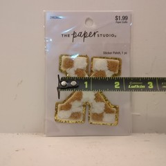 The Paper Studio Chenille X Brown White Checker Sticker Patch Alphabet Letter