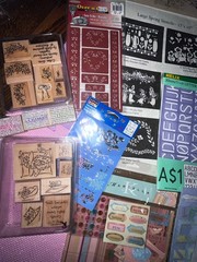Craft Lot. Scrapbk New Stencils Stickers Stamps. Colorful Paper Sheets/square.