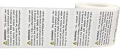 California Proposition 65 Contains Lead Warning Labels 1 x 2 inch 500 Adhesiv…