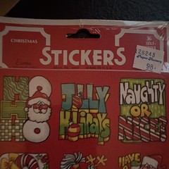 Christmas Stickers Multicolor Self-Adhesive Peel & Stick, 36 Sheet, Naughty