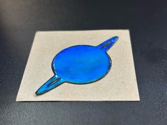 ✨ Vintage 1980s Mystik Oilies Puffy Sticker – Saturn Planet Space Design – Rare