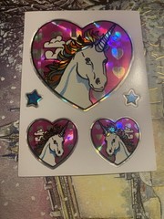 Vintage Prism Vending Heart Unicorn Sticker Sheet 4×3 Inches Kodak Print