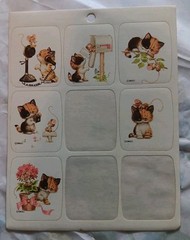 Rare Vintage 80’s DBGCI Drawing Board Kitten Cat Perk Ups Sticker Sheets Kittys