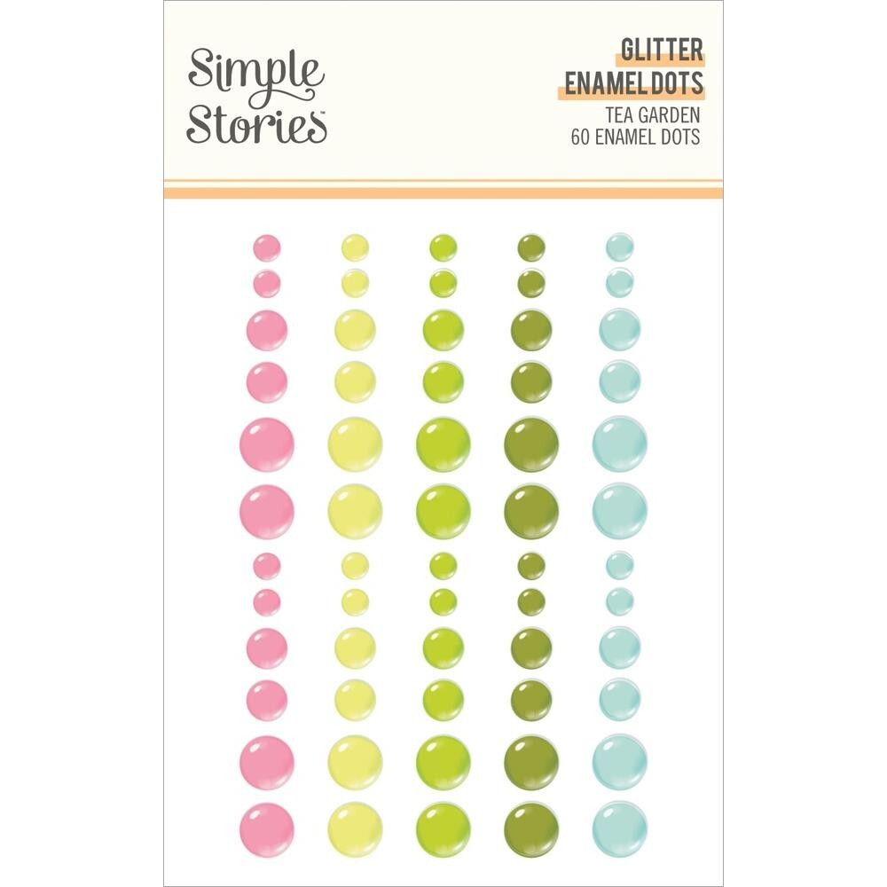 Crafts Enamel Dots SS Sticky Back Glitter Tea garden Pink Green Blue
