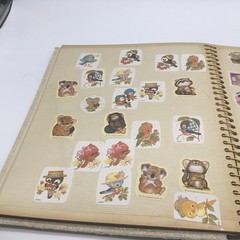 Vtg 80s Stickers Album Binder Smurfs Scratch Sniff Puffy Unicorns ET Cabbage Ptc