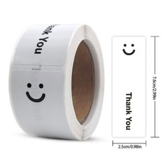 120Pcs Rectangular Shape Smiling Face Thank You Label Sticker for Gift Packaging