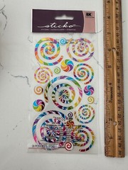 Sticko Autocollant 18 Multi Color Swirls and Twirls Various Sizes Scrapbooking