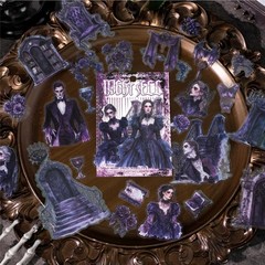 30Pcs Gothic Dark PET Stickers Journal Album Scrapbook Vampire Elf Rose Sticker