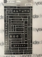 New Vintage PEBBLES INC REAL LIFE FALL B & W CARDSTOCK STICKERS free USA ship