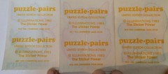 Lot 16 Vintage 1983 Stickers Illuminations Puzzle Pairs Pig, Bunnies, Horse NOS