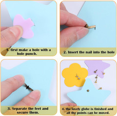 300Pcs Brads Paper Fasteners Mini Brads for Paper Crafts Brass Fasteners Multico