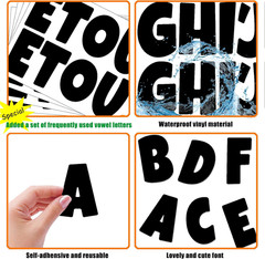 288 Pcs Bulletin Board Letters 24 Sheets 2.5 Inch Self Adhesive Vinyl Alphabet S