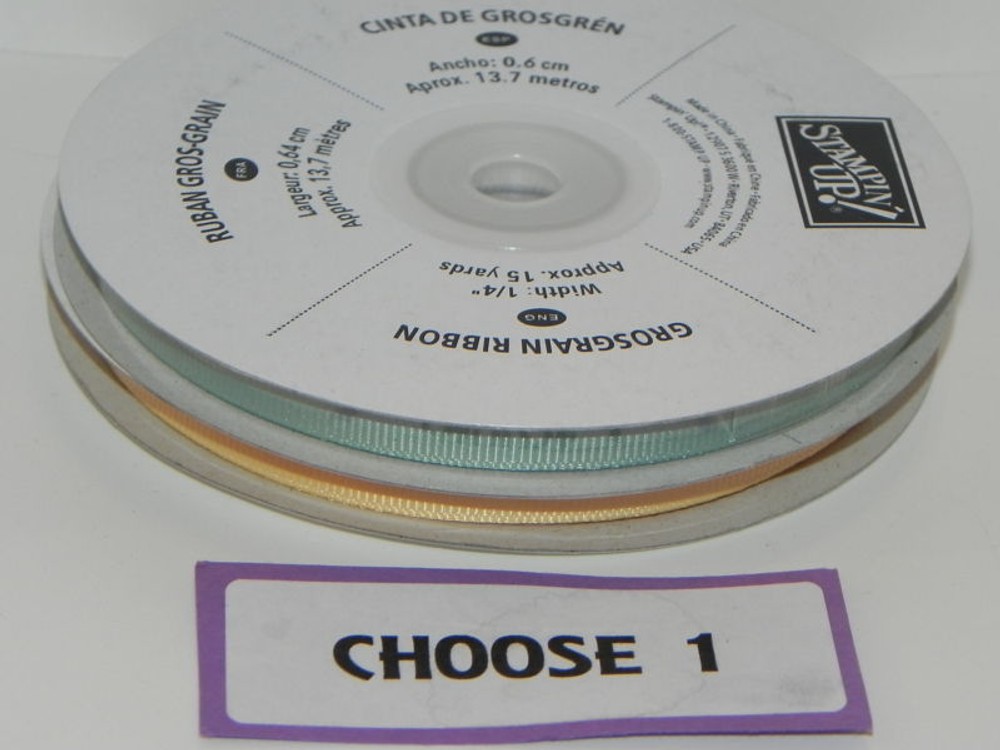 Stampin Up 1/4 Grosgrain Ribbon 15 Yards NEW – Choose 1 Roll