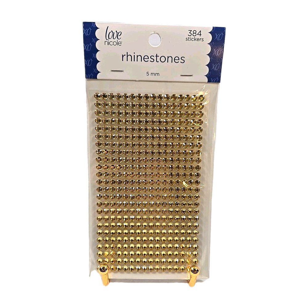 Love Nicole Yellow/Golden Rhinestone Stickers 5MM Craft Embellishment 384 Count