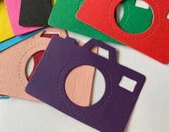 CAMERA Die-Cuts(6pc)Approx.2-1/2″x 1-1/2″Flash•Pictures•film•Portrait•Say Cheese
