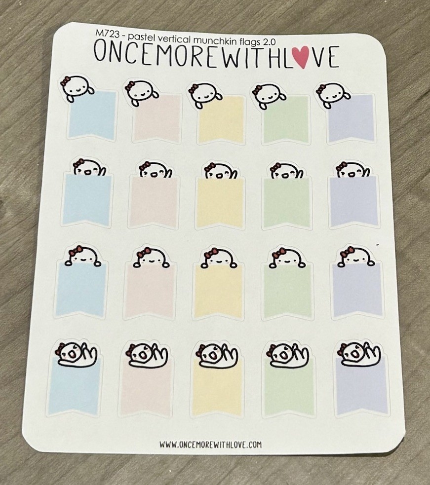 NEW Once More With Love ❤️ Pastel Vertical Munchkin Flags 2.0 Sticker Set OMWL