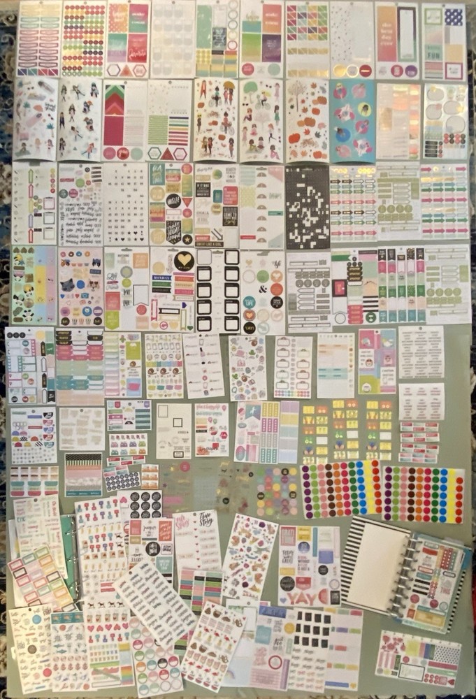 HUGE Lot of Happy Planner Stickers Over 140 Pages Of Stickers & 2 Binders