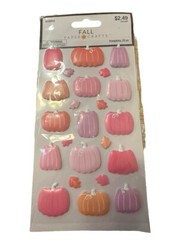 Pink & Orange Puffy Pumpkin Stickers Papercraft Planner Journal Fall Harvest