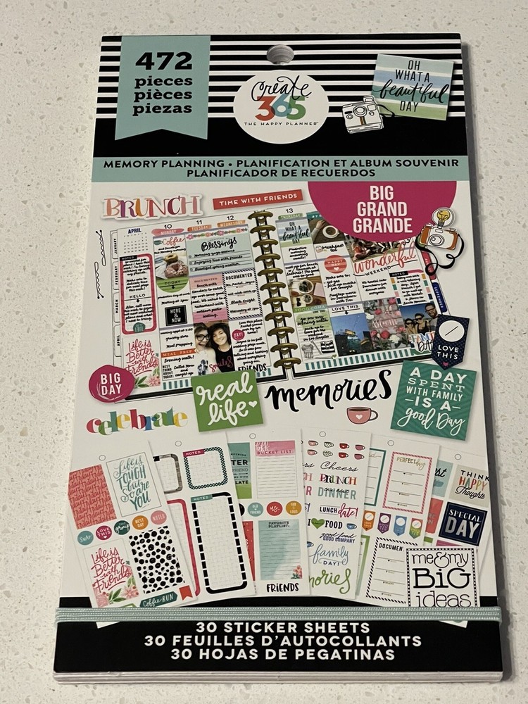 Create 365: Happy Memory Keeping; MemorY planning Sticker Pack. NEW 432 Pieces