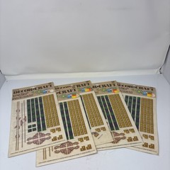 Vintage Letraset 1974 Rub‑On Transfers Decorative Borders NOS 5 Sheets Scrapbook