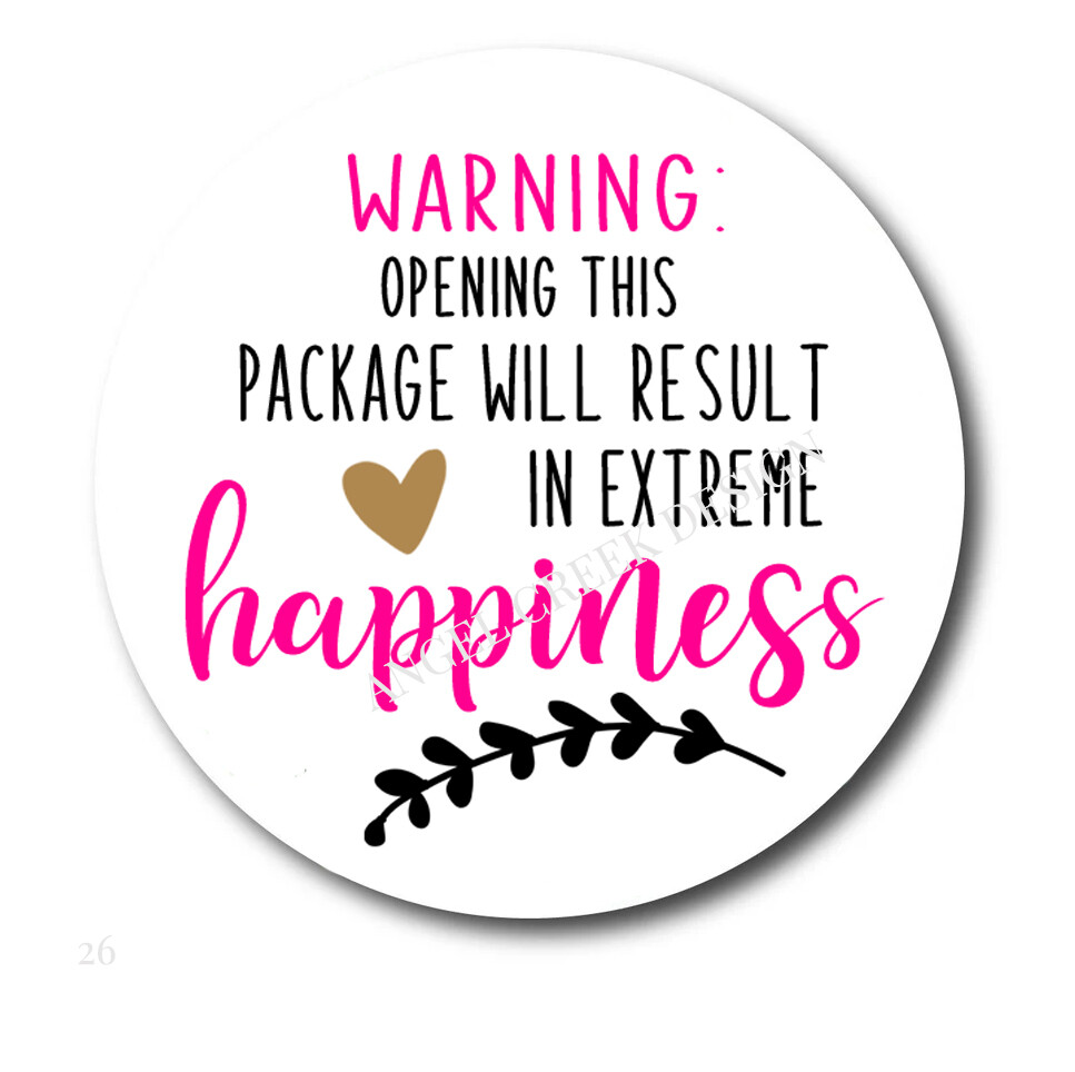 Warning Extreme Happiness Inside Scrapbook Stickers Envelope Seals Happy Mail