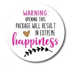 Warning Extreme Happiness Inside Scrapbook Stickers Envelope Seals Happy Mail