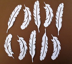 Feathers Cardstock Paper Die Cut 10 pc Scrapbook Embellishments Cardstock