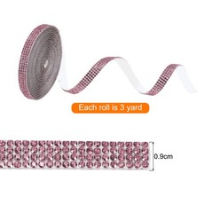 0.35 Inch Self Adhesive Rhinestone Strips 3 Yard for Crafts,Light Purple