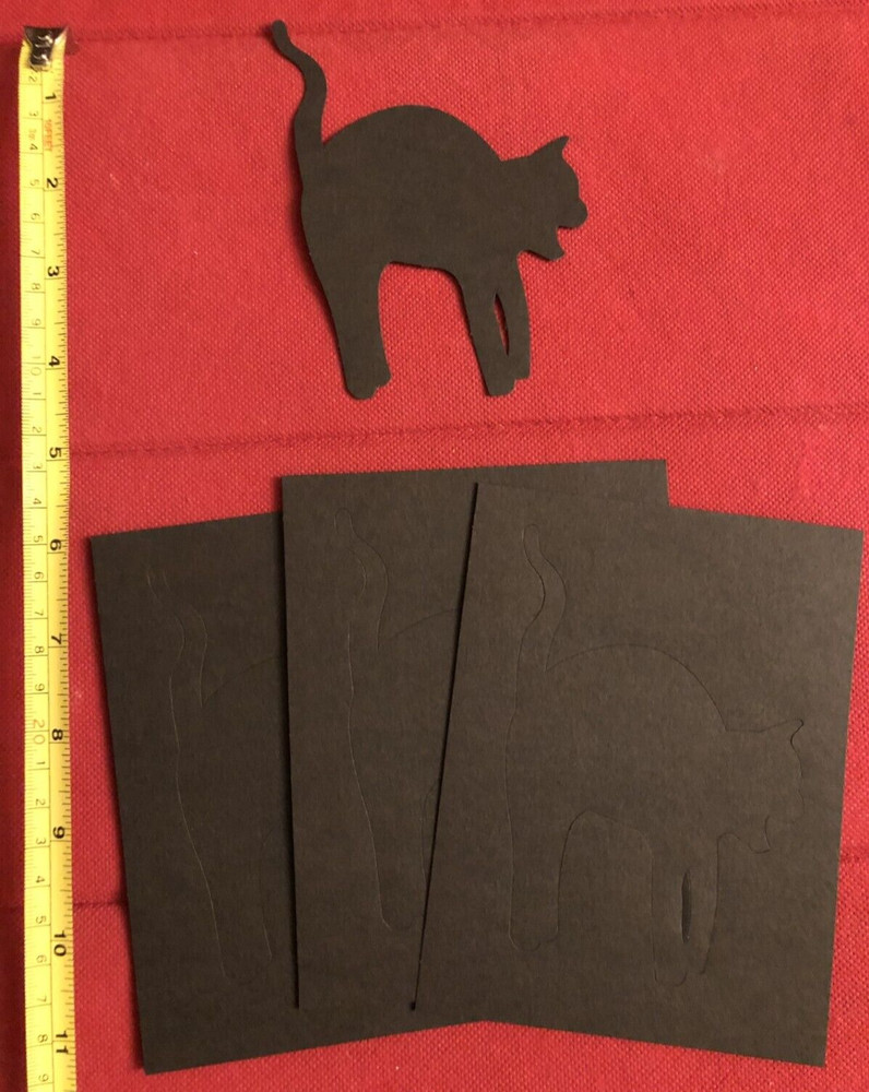 Creative Memories BLACK CAT Die Cut Halloween Scared Cat LOT of 4