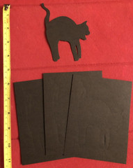 Creative Memories BLACK CAT Die Cut Halloween Scared Cat LOT of 4