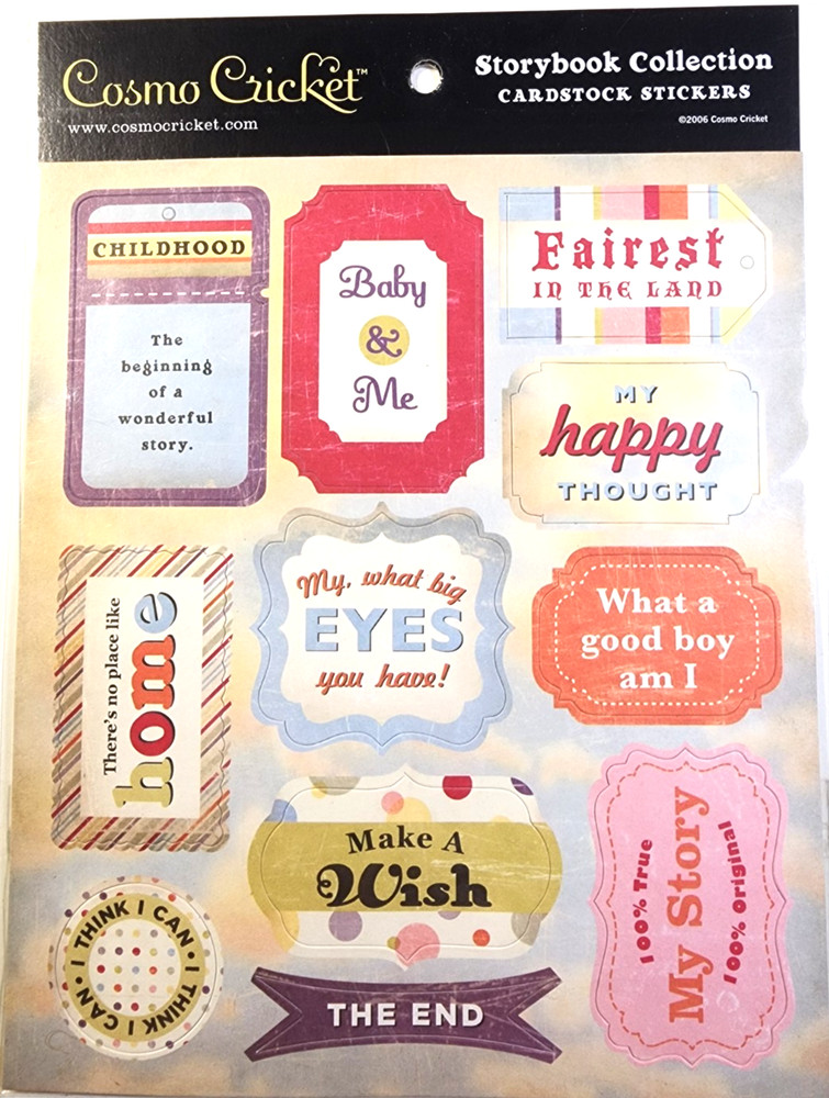 Cosmo Cricket Storytime Cardstock Stickers 2006 Storybook Scrapbooking NEW