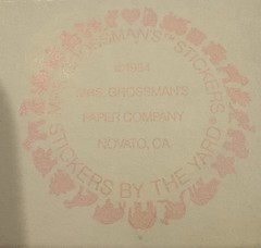 VERY RARE HTF 1984 Mrs. Grossman Mother Of Pearl Heart Sticker Strip *READ*