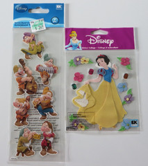 Lot of 2 Disney Snow White & 7 Dwarves Scrapbook Sticker Sets – Dimensional