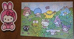 Pipsticks Hello Kitty Sticker Lot Of 7 Sheets + Postcard & 3″ Vinyl