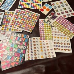 Large Lot of Stickers Many Vintage School Grading Highlights Incomplete Sheets