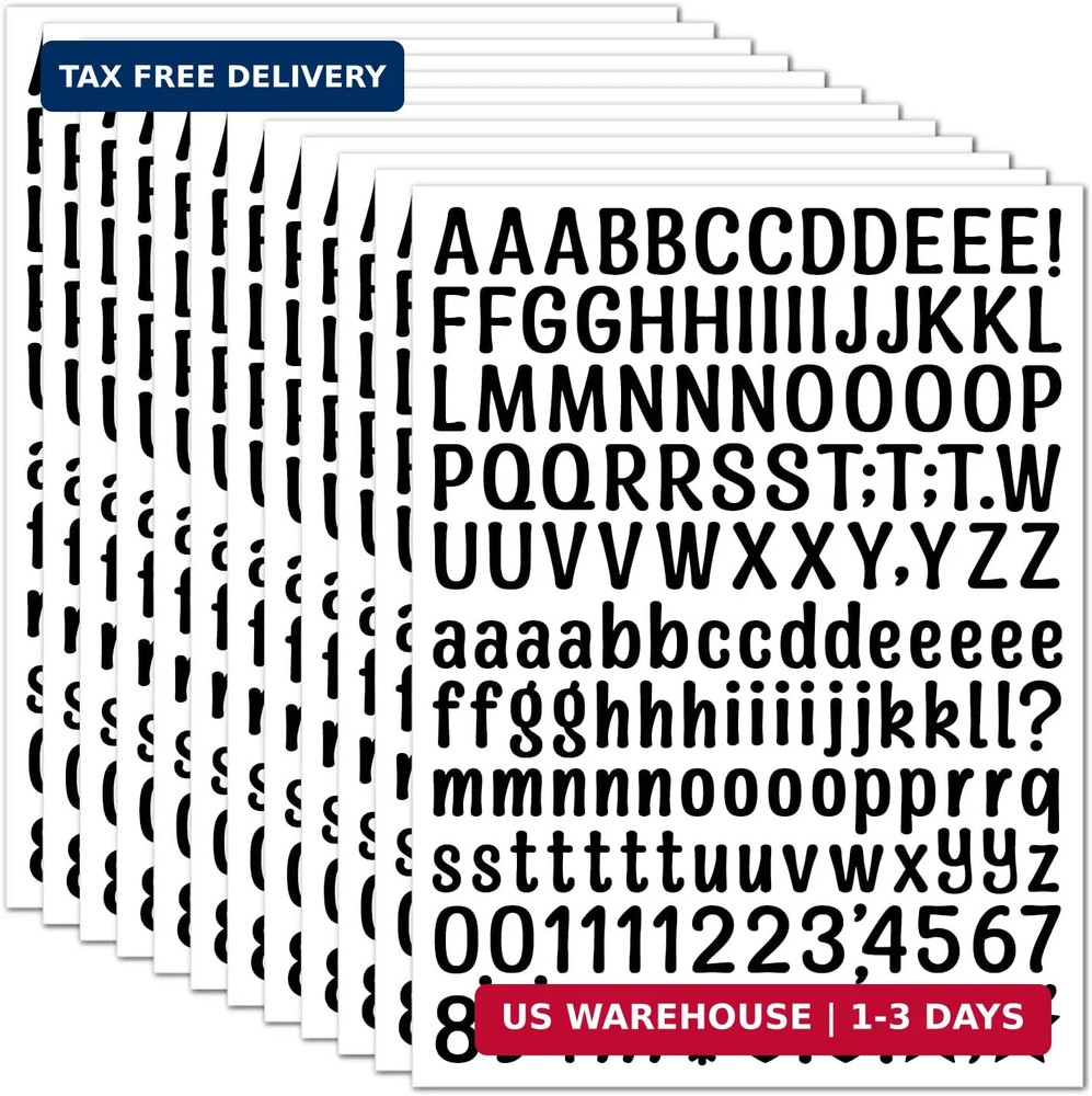 3040Pcs 20 Sheets Small Letter Number Stickers, 0.5inch Colorful Self-Adhesive V