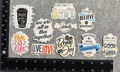 Lot of 10 Assorted Positive Affirmation Stickers Smile Happy Love Fitness