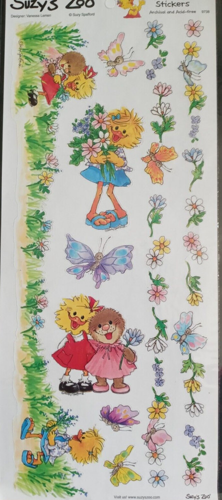 SUZY’S ZOO «BUTTERFLIES & FLOWERS/SPRINGTIME» SCRAPBOOK BORDER STICKER #9738