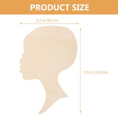 12PCS Head Silhouette Wooden Cutout African Woman Face Cutout Door Wall Hanging