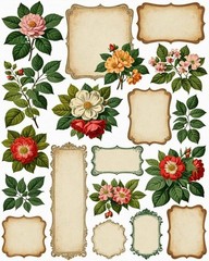Vintage Style Floral Embellishments Junk Journal Scrapbook Choose A Set